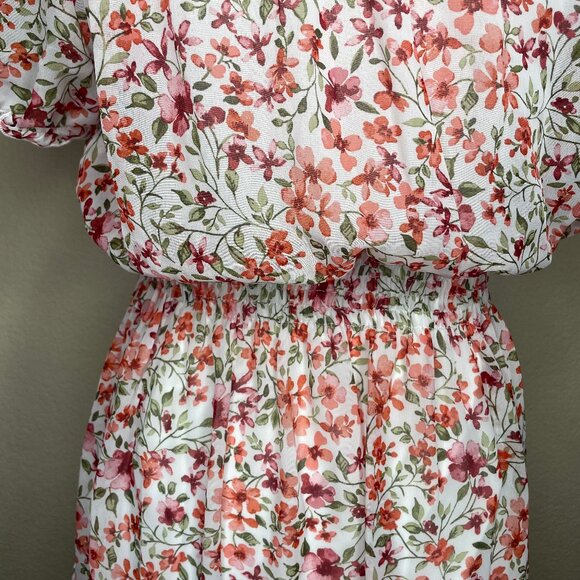 Kate and Lily Women's Floral Smocked Waist Off the Shoulder Ruffle Midi Dress 4 - Picture 4 of 12